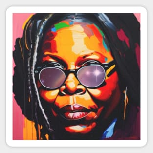 Colourful potrait of Goldberg Sticker